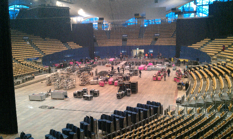 Aufbau in der SAP Arena / Mannheim